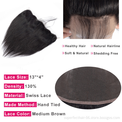 Wholesale vendors Cheap Human Hair bundles with 13*4 Lace Frontal Closure